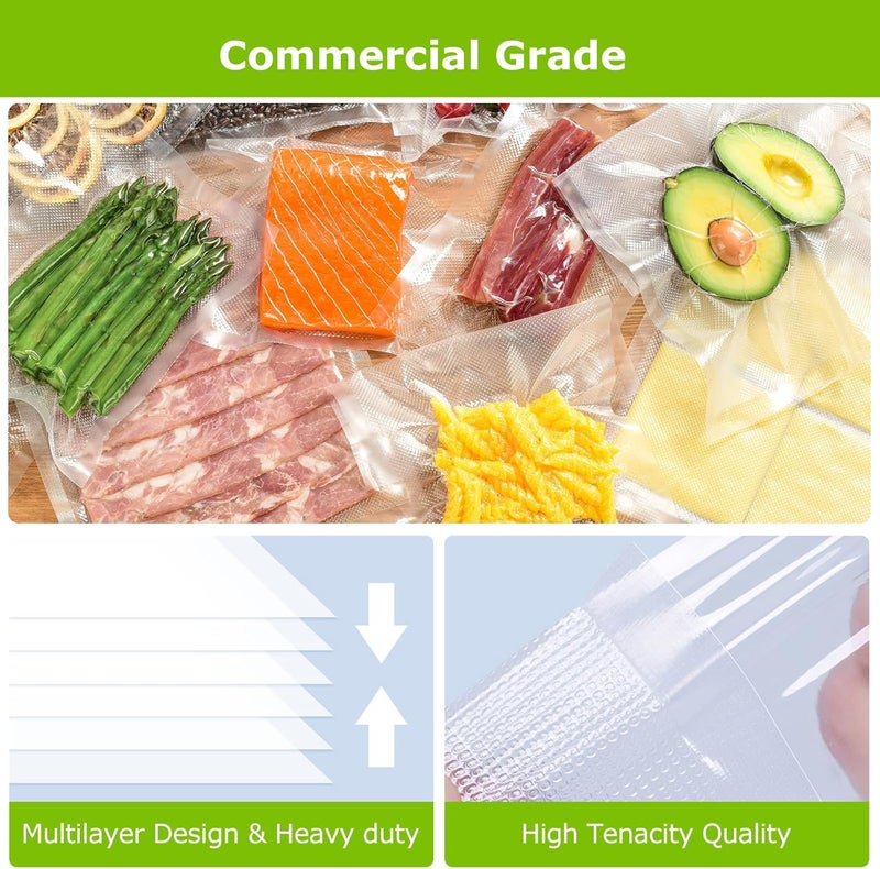 Bonsenkitchen Vacuum Sealer Bags Rolls, 8 in x 50 ft Rolls 2 pack Durable Food Sealer Bags, Commercial Grade, Heavy Duty, BPA Free, Seal a Meal, Great for Food Storage & Sous Vide Cooking, VB23 - Image 2